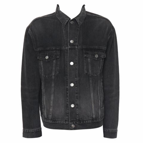 Sell Balenciaga Distressed Denim Jacket - Black | HuntStreet.com